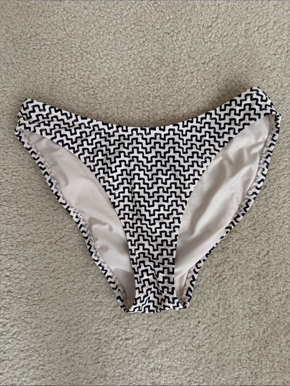 Shade & Shore Black and White Geometric Bikini Bottoms